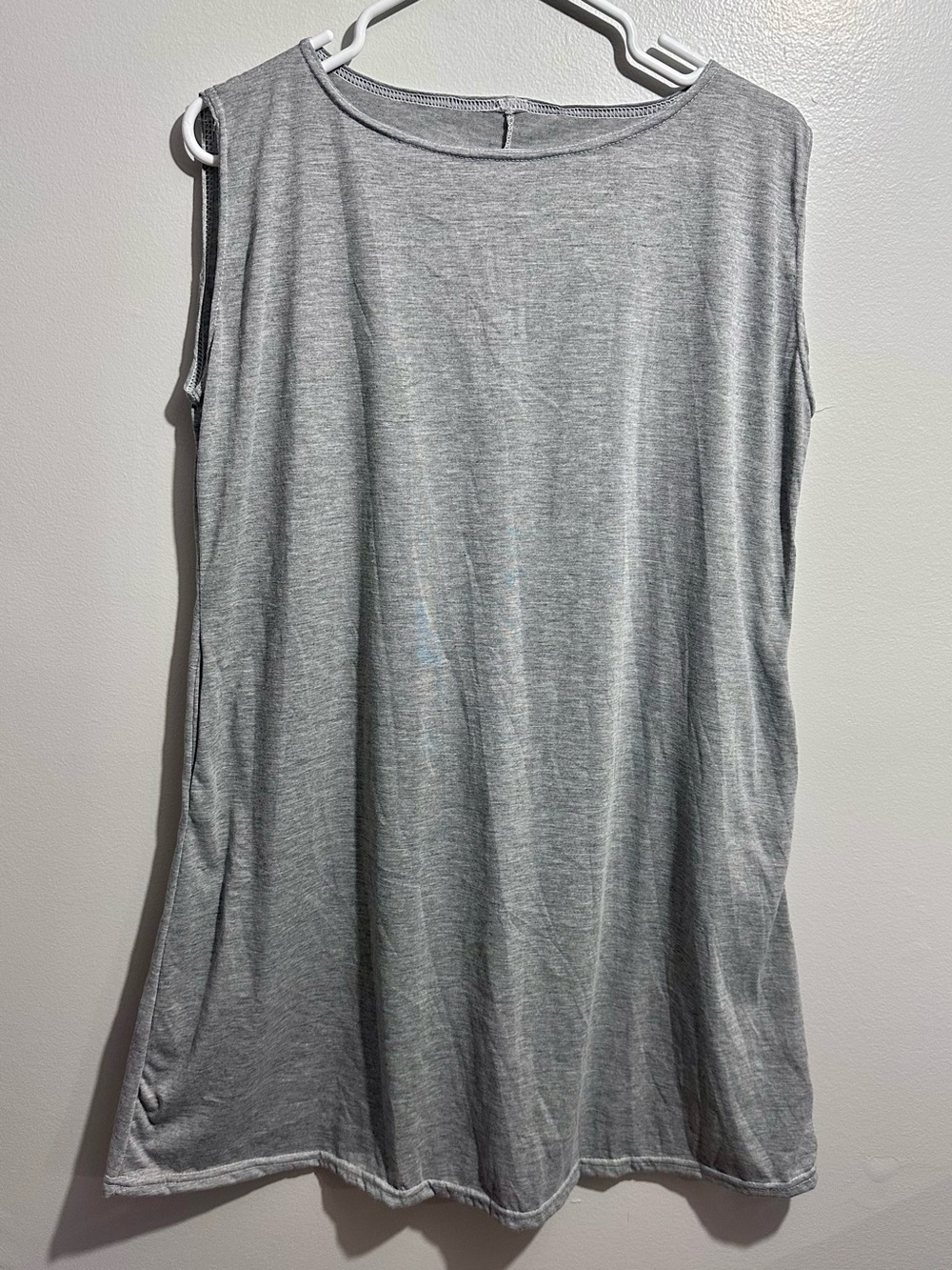 Classic Crewneck Sleeveless Tunic Heather Gray Size L (1378)